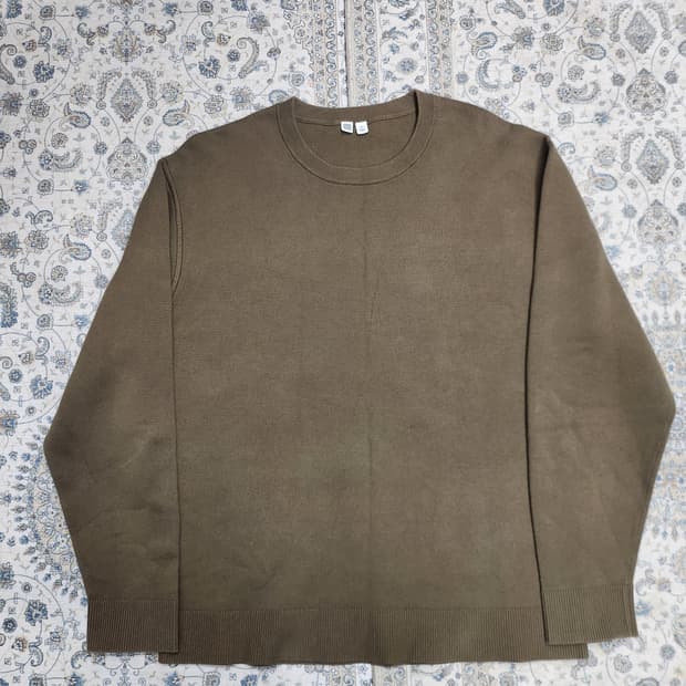 유니클로 카키 브라운 니트 스웨터 2XL