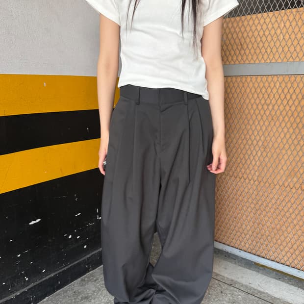 택포) 베르크서울 WIDE PINTUCK SLACKS