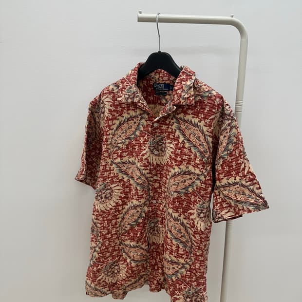 폴로 vintage camp 하와이안 코튼 리넨 셔츠