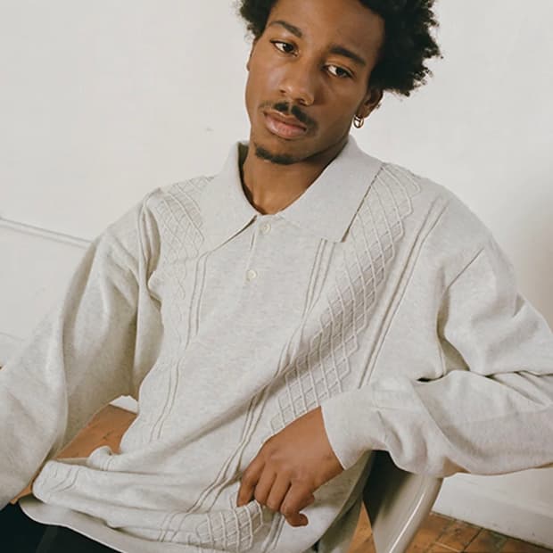 위캔더스 니티드 다이아몬드 폴로 셔츠