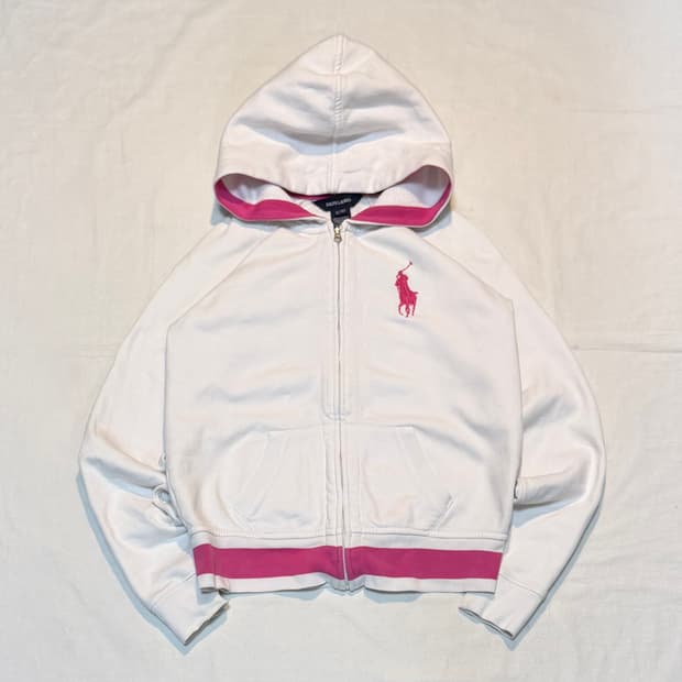 대장급 빅포니 딱붙핏 후드집업 흰핑 화이트