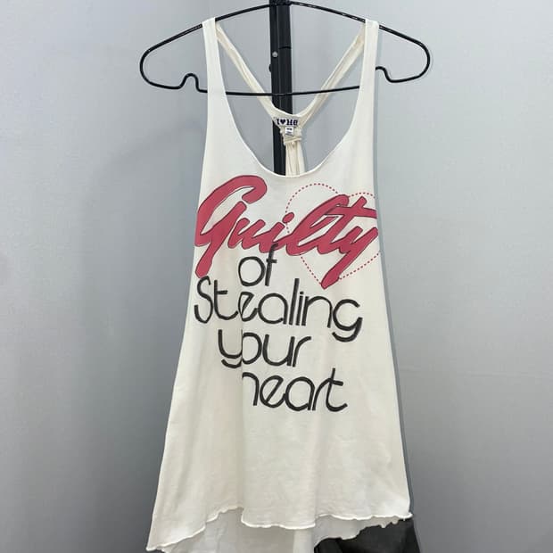Typography Twisted Strap Tank Top