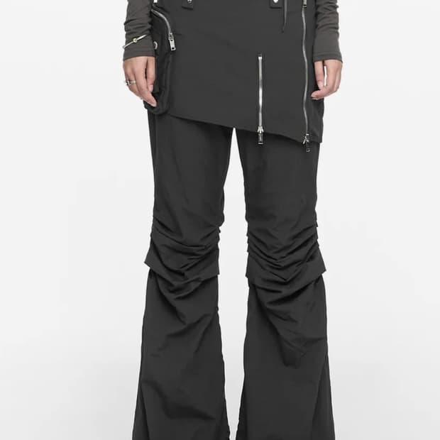 나체 부츠컷 스커트팬츠 유니섹스 차콜