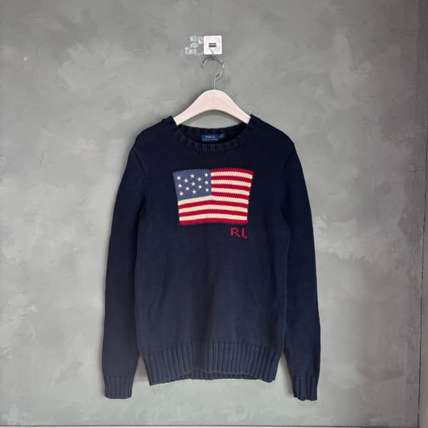폴로 랄프로렌 성조기 니트 네이비