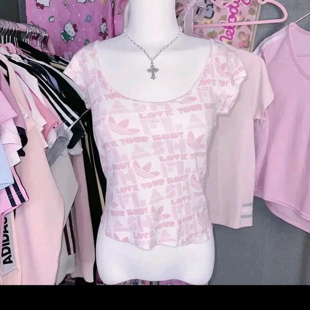 iko빈티지 아디다스 핑크 반팔티