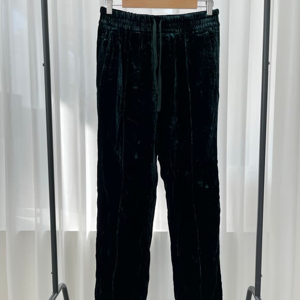 톰포드 벨벳 밴딩 팬츠 다크 그린 36