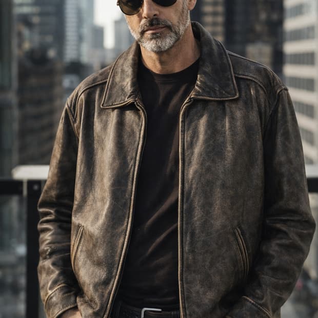 ESPRIT 뉴스보이 워싱 소가죽 자켓