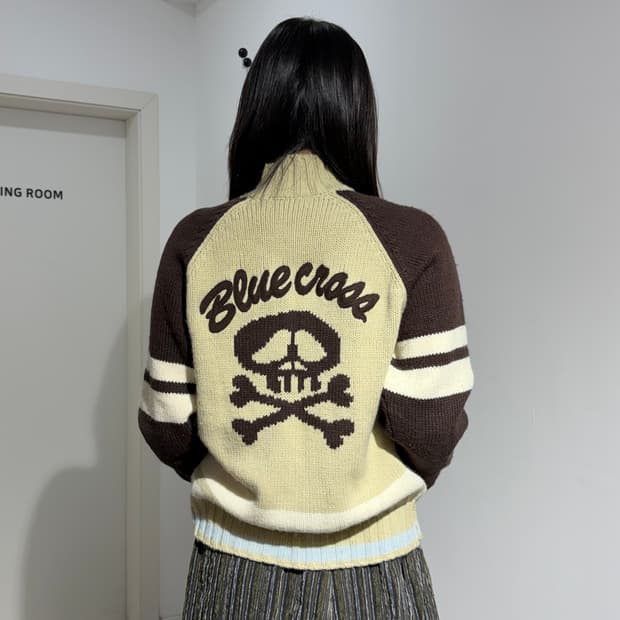 Blue Cross 해골 스컬 니트 자켓