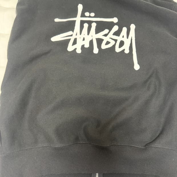 스투시 베이직 후드 집업 블랙