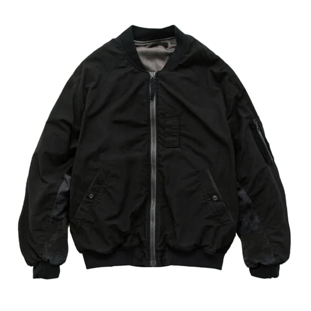 (3) 25ss 폴리테루 1011 리버시블 패치드 마원 워시드 블랙