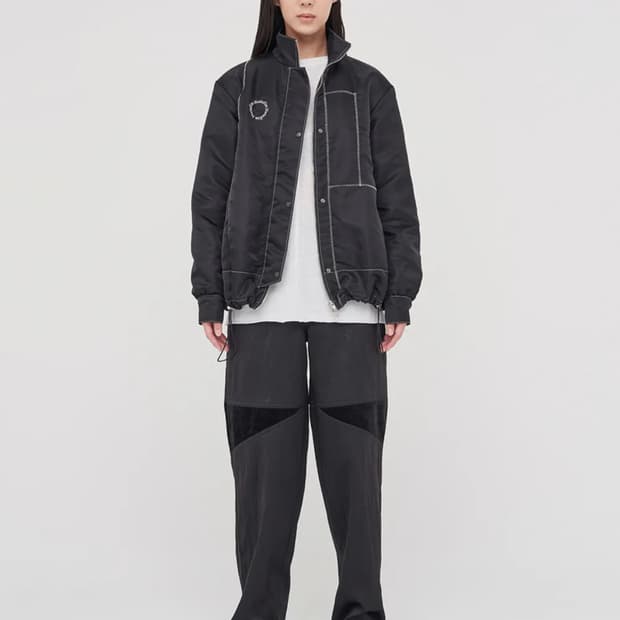 마뗑킴 STITCH COATING JUMPER IN BLACK