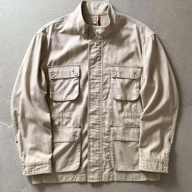 Person's Flip Wear Linen Utility Jacket