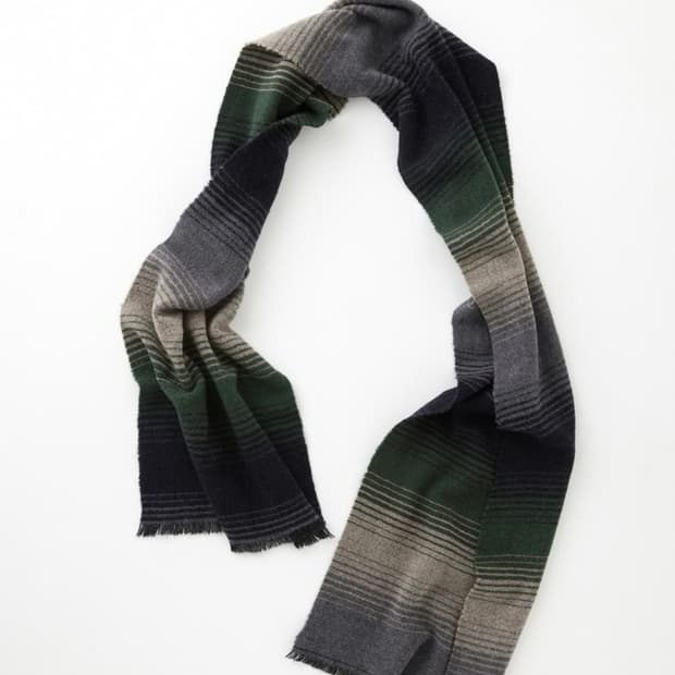 해칭룸 빈티지 그라데이션 앙고라 머플러 멀티그린