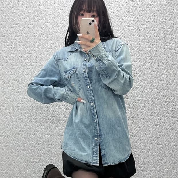 데님앤서플라이 랄프로렌 컨트리 빈티지 데님셔츠 M C10738