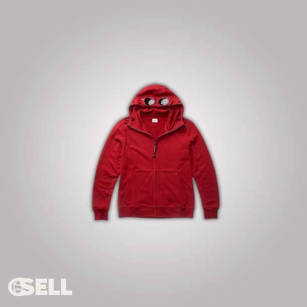 Cp컴퍼니 레드 고글후드집업