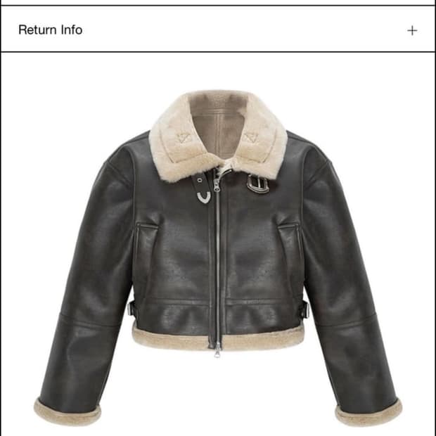 myuun 뮨 크롭 무스탕 블랙 박규언 브라운