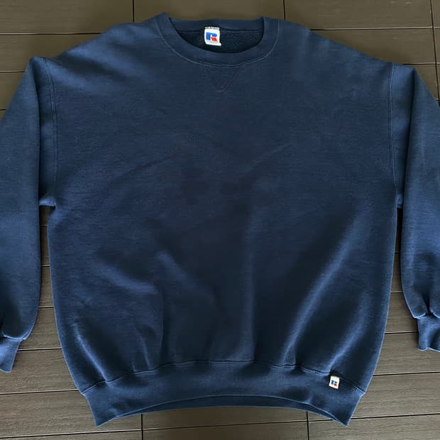 (XXL) 90s 빈티지 러셀 스웻셔츠 네이비 USA