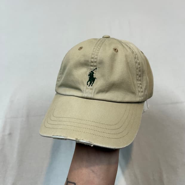 폴로 랄프로렌 베이지 볼캡 모자 가죽스트랩 정품