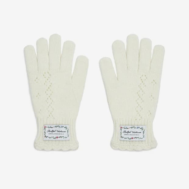 새상품) 락피쉬웨더웨어 레이스 니트 장갑 아이보리