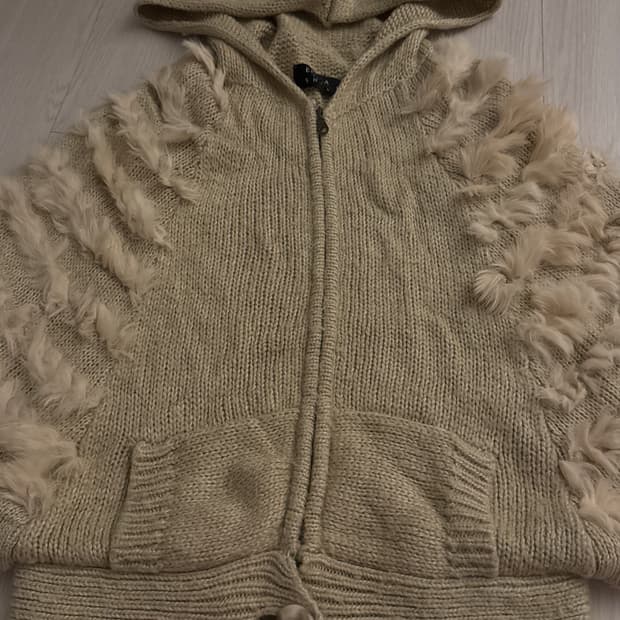 빈티지 디스트로이드 후드 니트