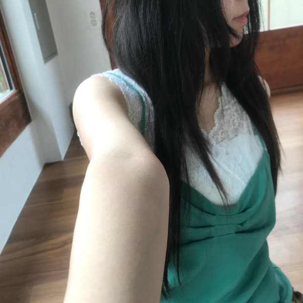 vintage green shirring sleeveless