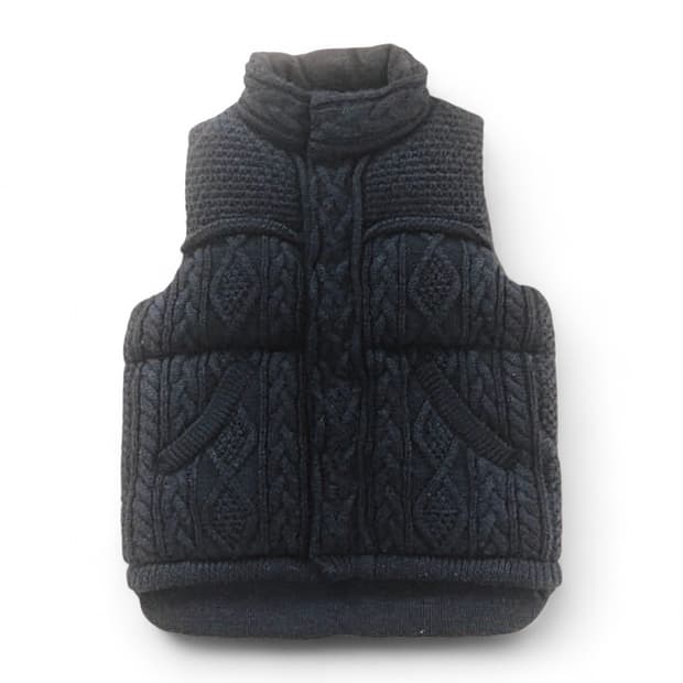 미하라 야스히로 캐이블 니트 다운 베스트