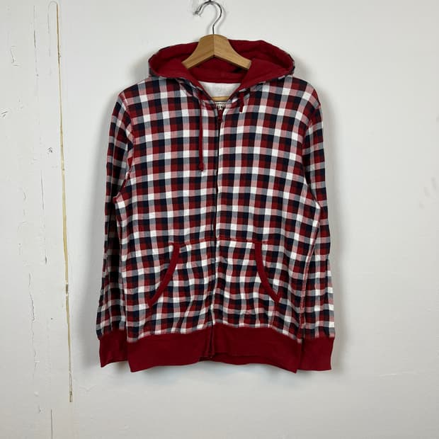 JPN Original Wash 체크 후드집업 M