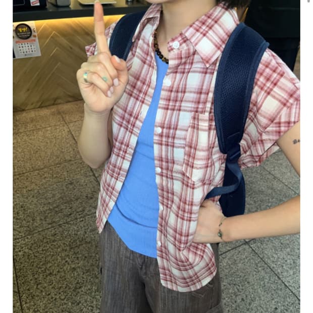 김아홉 비스켓 캡소매 체크SH