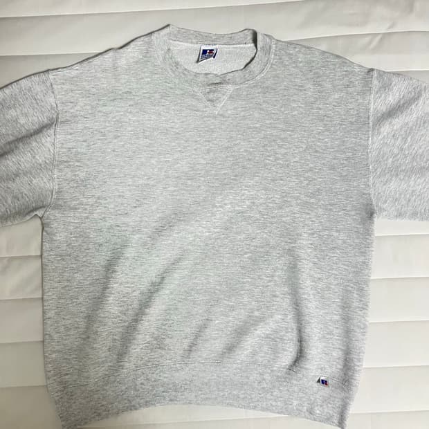 90s 러셀 스웻 셔츠 밝은 그레이 L USA