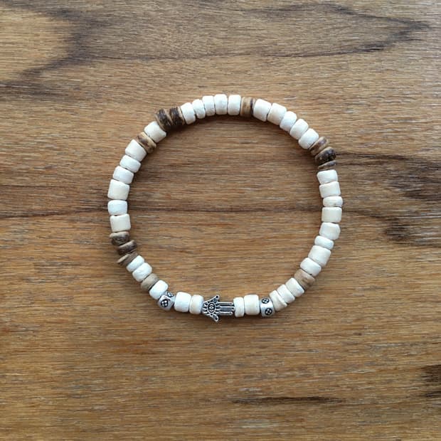 white wood bracelet