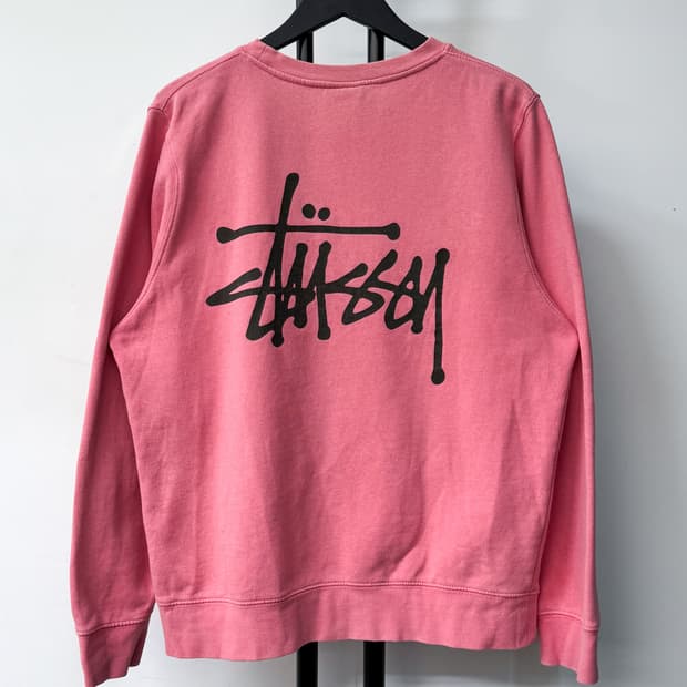 스투시 빅 스탁 로고 크루넥