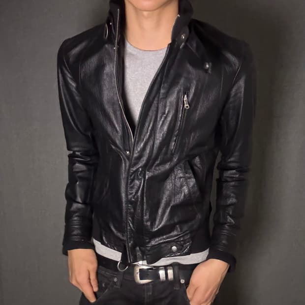 japan Vintage Black Leather Jacket