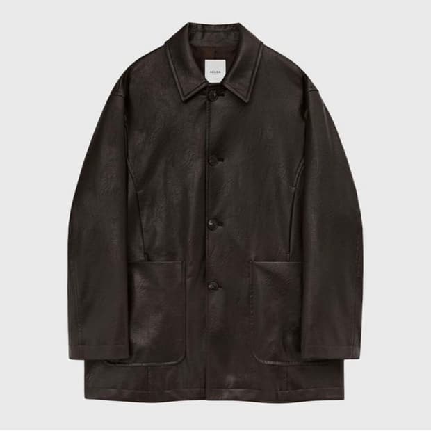 [새제품/L] 벨리에 레더 카코트 - 브라운