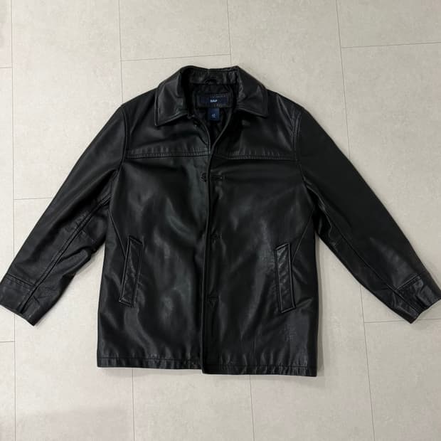 Gap 올드갭 블랙 레더 카코트 L