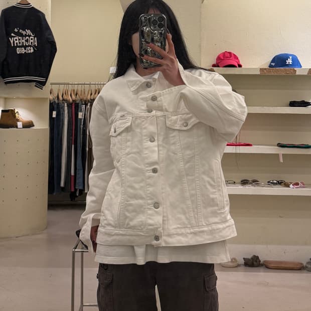 폴로 데님앤서플라이 화이트 데님 트러커 자켓 U1355