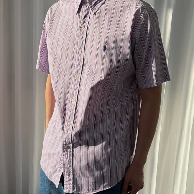 [L]폴로 랄프로렌 포플린 스트라이프 반팔 셔츠