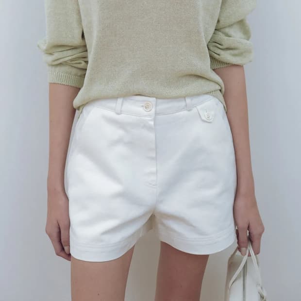 유라고 아이보리 코튼팬츠 s