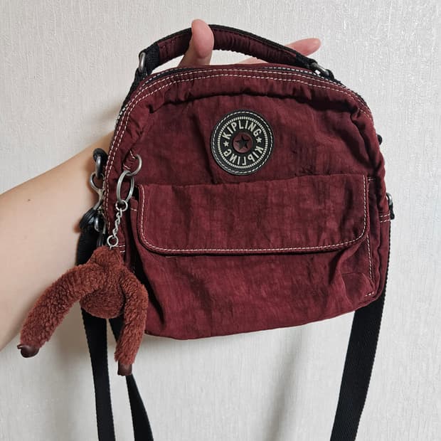 키플링 크로스백 와인/버건디 레드/빈티지 모리걸 y2k
