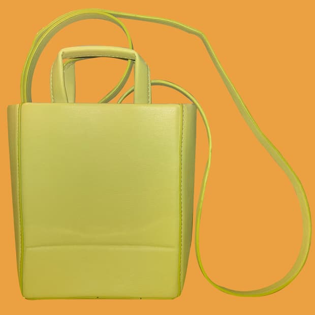 자라 라임컬러 오리가미 미니 쇼퍼백
