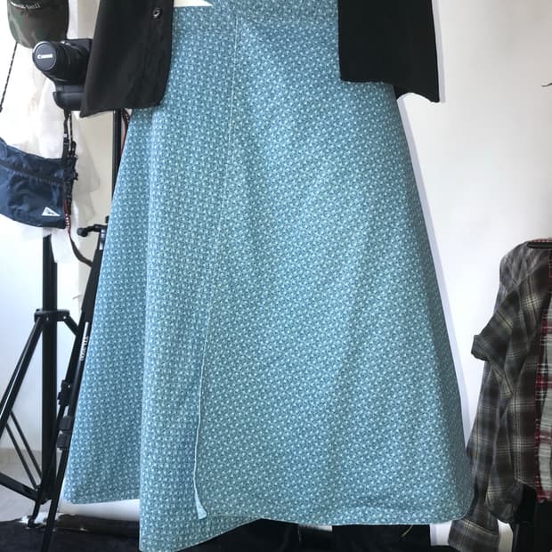Flower Pattern Reversible Wrap Skirt