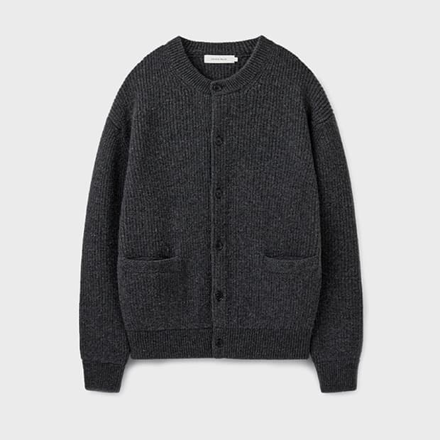 유니온블루 헌터 울 가디건 차콜 m