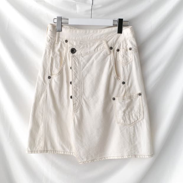 vintage snap button wrap skirt