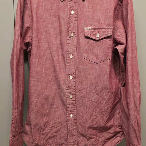 폴로 랄프로렌 레드 샴브레이 셔츠