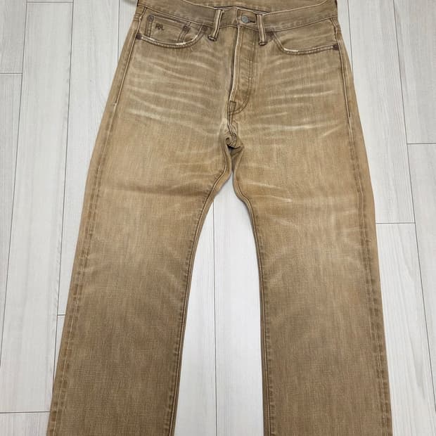 더블알엘 RRL 셀비지 데님 스트레이트 탄 30