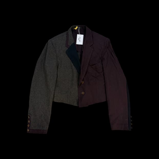 요지 야마모토 × 와이지 포맨 비대칭 패치워크 블레이저