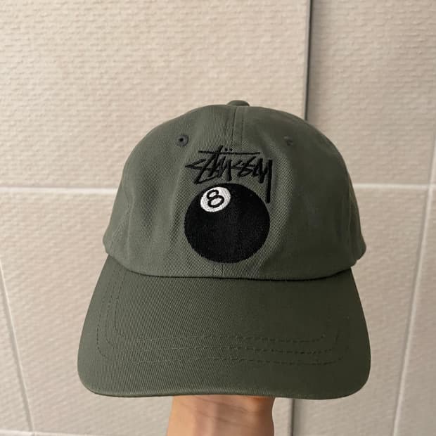 스투시 에잇볼 볼캡 카키