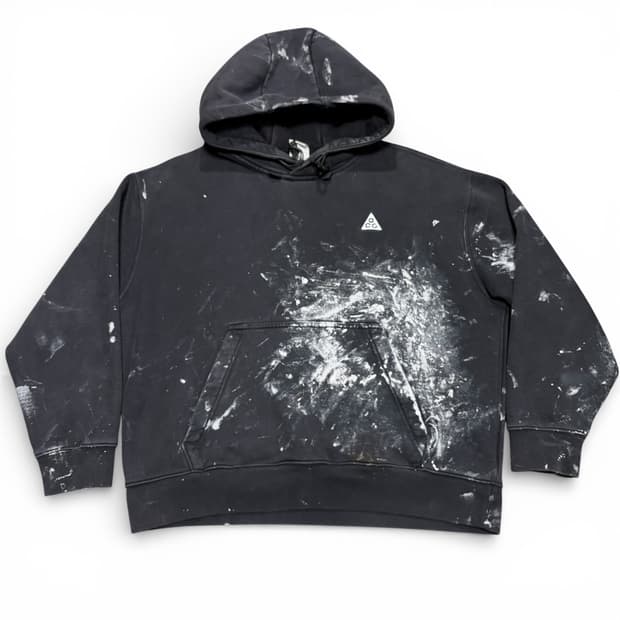 L 나이키 ACG 블랙 페인트 후드티