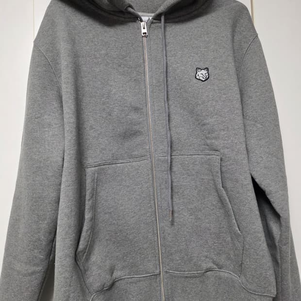 메종키츠네 폭스 헤드 후드집업 그레이