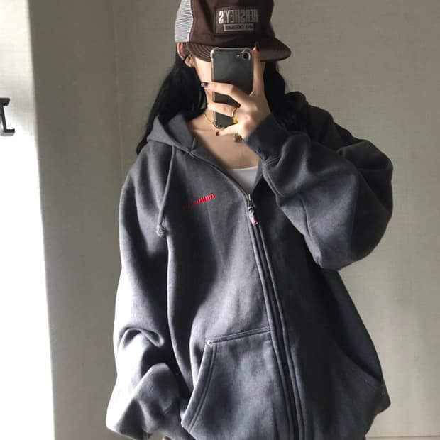 퀵실버 00s 오버핏 스웻 후드집업