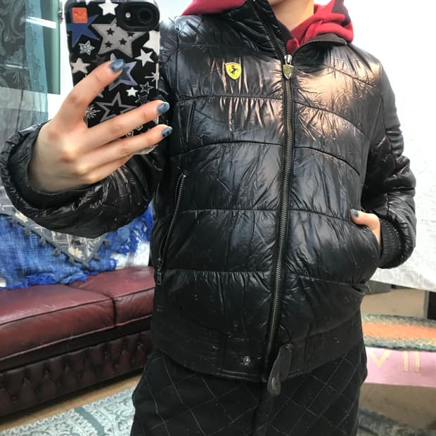 퓨마 페라리 여성 경량패딩 자켓 